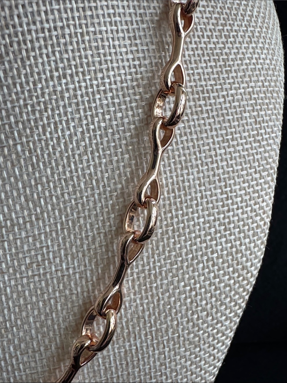 Bronze Milar Italy Horsebit Chain Necklace in Rose Gold Tone - Picture 2 of 5